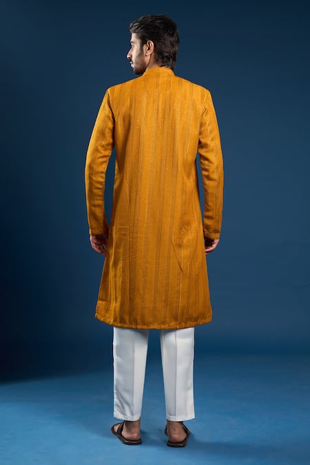 Arihant Rai Sinha Mustard Thread Work Kurta & Pant Set 