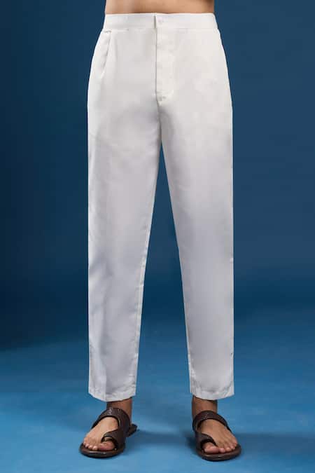 Arihant Rai Sinha_Mustard Georgette, Cotton Sequins, Embroidery Thread Work Kurta And Pant Set _Online_at_Aza_Fashions