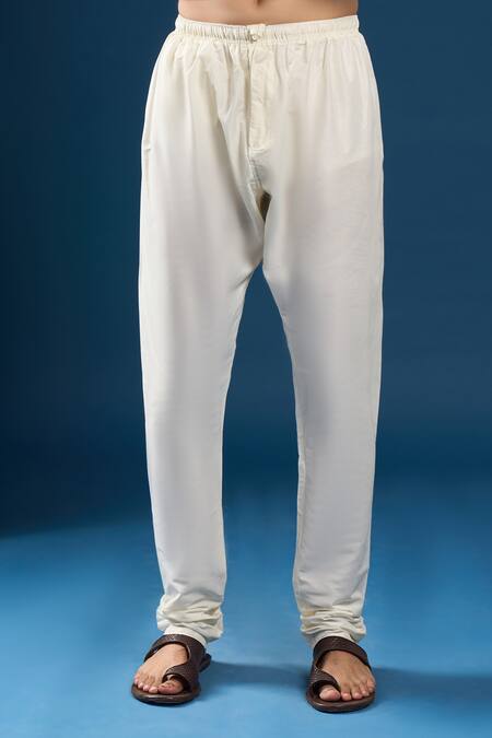 Arihant Rai Sinha_Peach Cotton, Polyester Embroidery Chikankari Printed Kurta And Pyjama Set _Online_at_Aza_Fashions