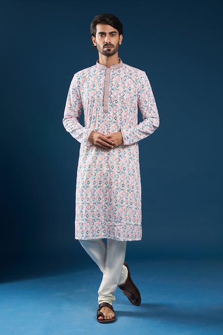Arihant Rai Sinha Chikankari Printed Kurta & Pyjama Set 