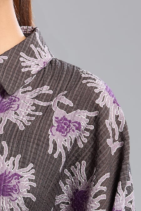 Buy_Dhruv Kapoor_Multi Color Collared Luminous Shirt Dress _Online_at_Aza_Fashions