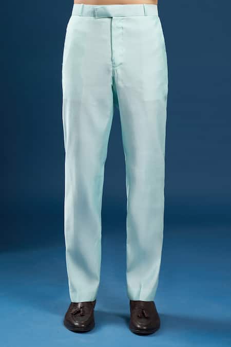 Arihant Rai Sinha_Green Silk, Cotton Bottle Self Weaving Sherwani Set _Online_at_Aza_Fashions