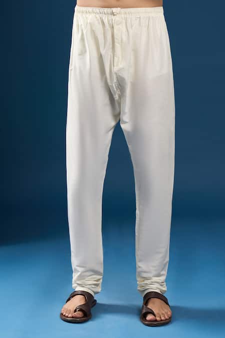 Shop_Arihant Rai Sinha_Green Georgette, Polyester, Cotton Embroidery Chikankari Sea Kurta Pyjama Set _Online_at_Aza_Fashions