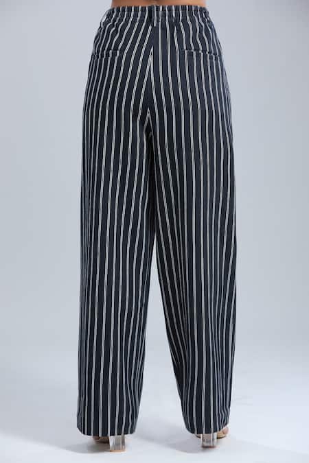Buy_Dhruv Kapoor_Blue Multi Striped Wide-leg Jeans _Online_at_Aza_Fashions