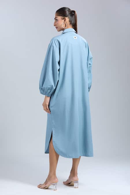 Dhruv Kapoor Blue Stem Shirt Dress 