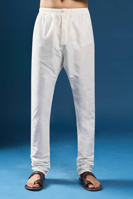 Arihant Rai Sinha_Green Georgette, Polyester, Cotton Embroidery Chikankari Sea Kurta Pyjama Set _Online_at_Aza_Fashions