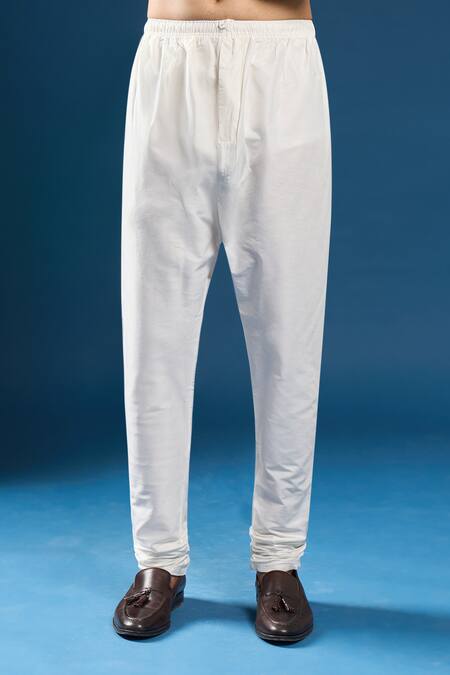 Arihant Rai Sinha_Peach Georgette, Polyester, Cotton Embroidery Light Chikankari Kurta Pyjama Set _Online_at_Aza_Fashions