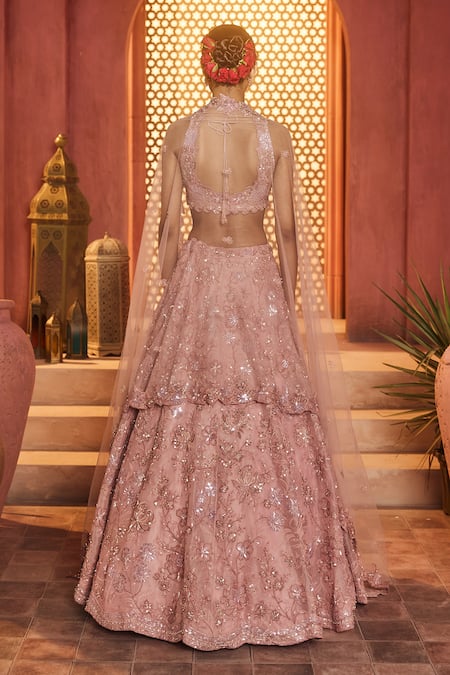 Aneesh Agarwaal Onion Pink Designer Lehenga Set