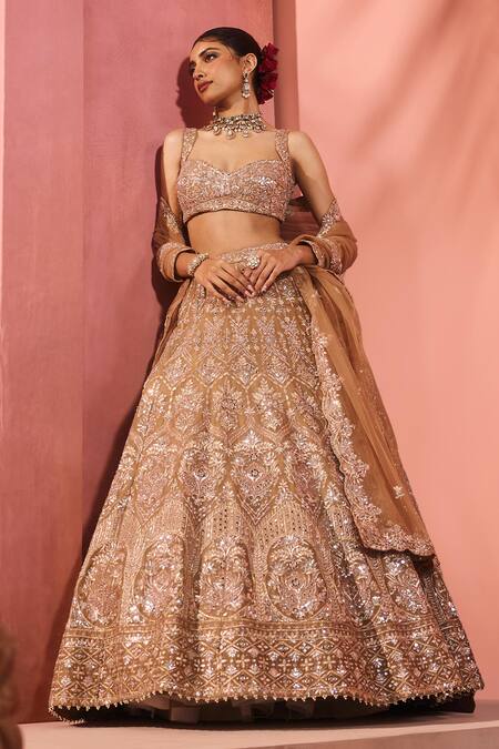 Buy Aneesh Agarwaal Gold Silk Organza, Net Sequins, Embroidery Sweetheart Embellished Lehenga Set Online at Aza Fashions Buy_Aneesh Agarwaal_Gold Silk Organza, Net Sequins, Embroidery Sweetheart Embellished Lehenga Set _Online_at_Aza_Fashions