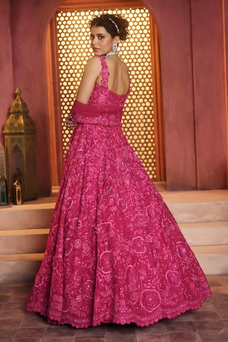 Aneesh Agarwaal Fuschia Designer Lehenga Set 