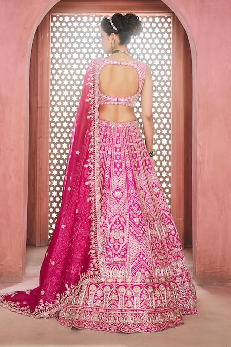 Aneesh Agarwaal Designer Rani Lehenga Set 