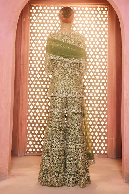 Aneesh Agarwaal Mehendi Green Kurta Set 