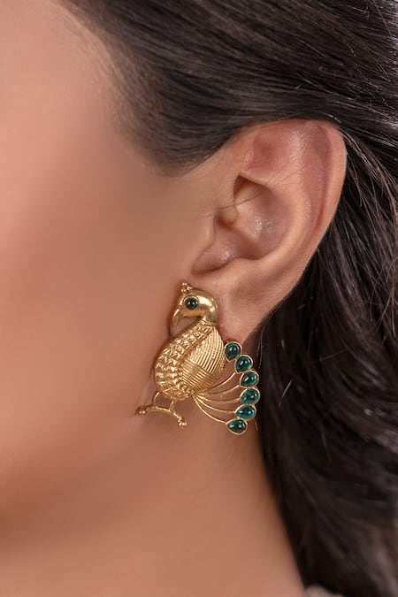 Shop Anana Green Designer Choker And Earring Set at Aza Fashions Shop_Anana_Green Designer Choker And Earring Set _at_Aza_Fashions