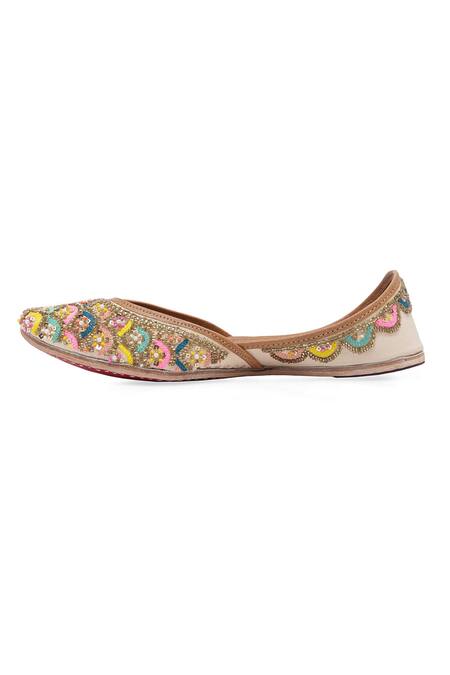 Buy_NR By Nidhi Rathi_Multi Color Multicolor Embroidered Ethnic Juttis _Online_at_Aza_Fashions