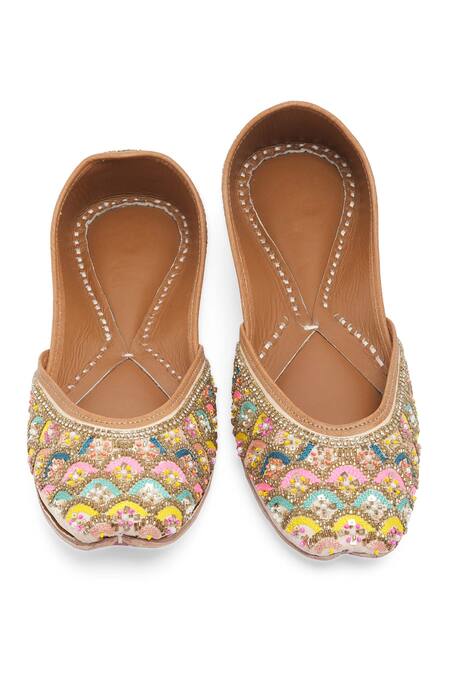 Buy_NR By Nidhi Rathi_Multi Color Multicolor Embroidered Ethnic Juttis 