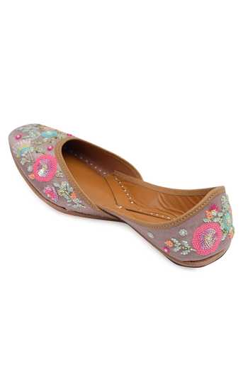 Buy_NR By Nidhi Rathi_Lavender Embroidered Flat Juttis_Online_at_Aza_Fashions