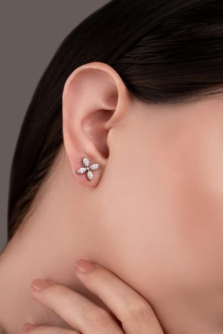 Shop_Anana_Silver Plated Crystals Necklace And Earring Set _at_Aza_Fashions