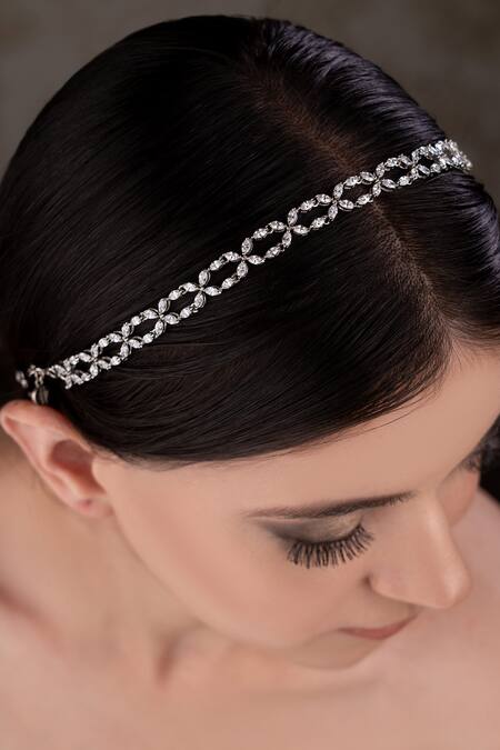 Anana_Silver Plated Crystals Necklace And Earring Set _Online_at_Aza_Fashions