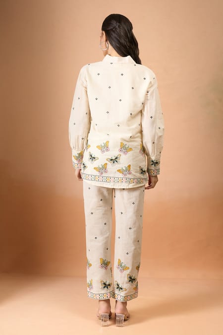 Samyukta Singhania Embroidered Butterfly Cotton Co-ord Set 