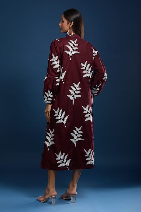 Samyukta Singhania Embroidered Maroon Dress 