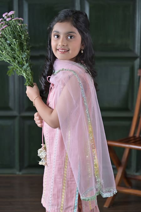 The Plum Bum Dusty Pink Cotton Sharara Set 