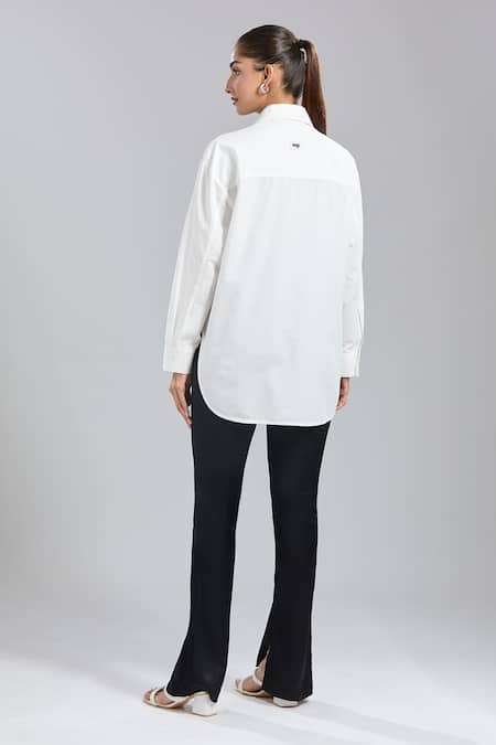 Dhruv Kapoor White Bouquet Oversized Shirt 