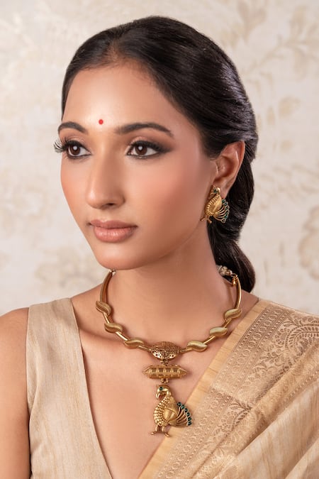 Anana Green Designer Choker And Earring Set 