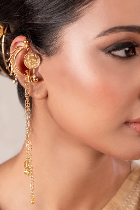 Shop Anana Gold Plated Designer Ear Cuff at Aza Fashions Shop_Anana_Gold Plated Designer Ear Cuff _at_Aza_Fashions