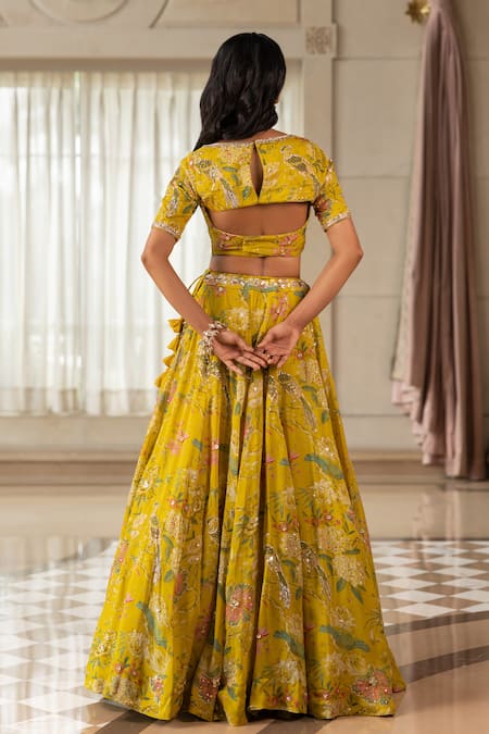 Paulmi And Harsh Floral Print Gokul Organza Lehenga Set 
