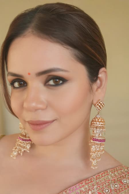 Anana Red Ruby Designer Earrings 