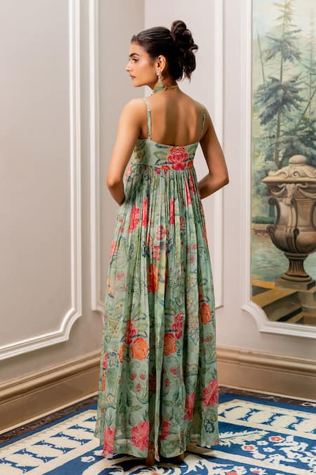 Paulmi And Harsh Floral Georgette Maxi Dress 