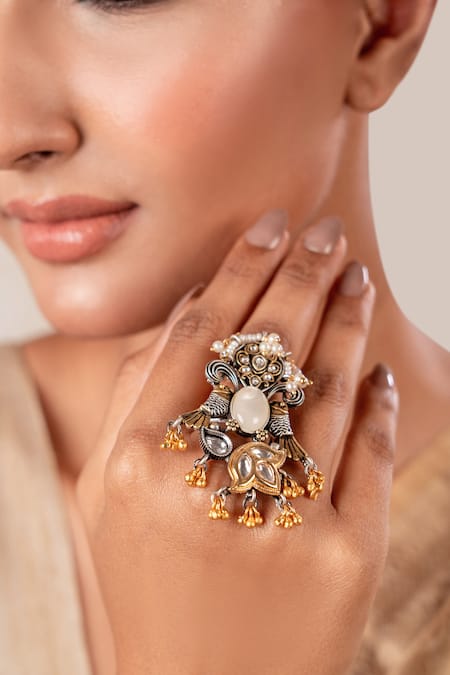 Anana Two Tone Designer Ring 