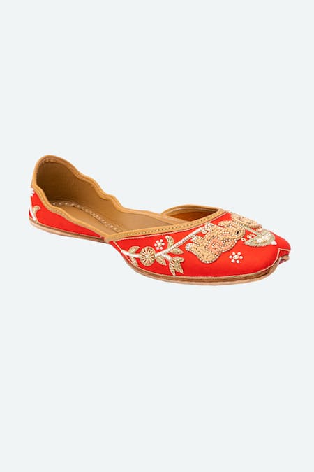 NR By Nidhi Rathi Embellished Leather Ethnic Juttis 