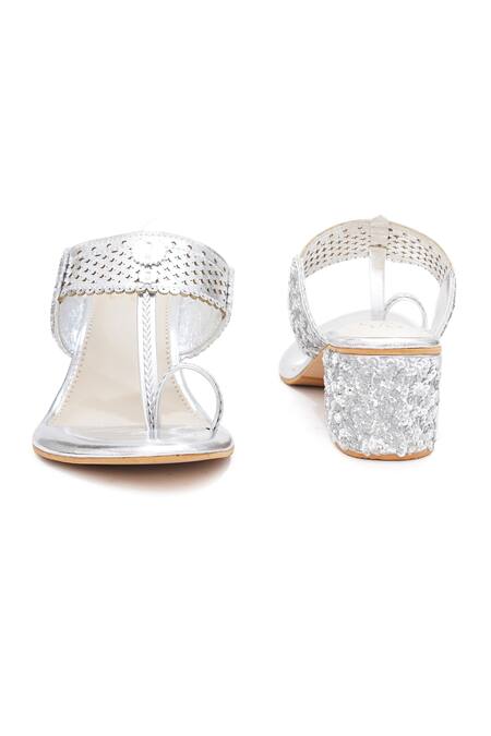 Buy_Sole House_Silver Glitter Tikki Heels _Online_at_Aza_Fashions