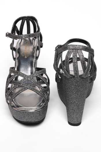 Sole House Black Glitter Starlit Wedge Online at Aza Fashions Sole House_Black Glitter Starlit Wedge _Online_at_Aza_Fashions
