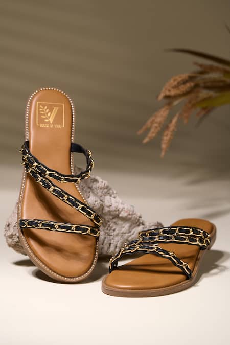Shop House Of Vian Black Evelyn Faux Leather Flats at Aza Fashions Shop_House Of Vian_Black Evelyn Faux Leather Flats _at_Aza_Fashions