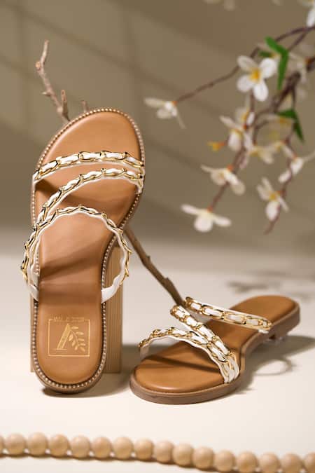 Buy_House Of Vian_White Evelyn Flats _Online_at_Aza_Fashions