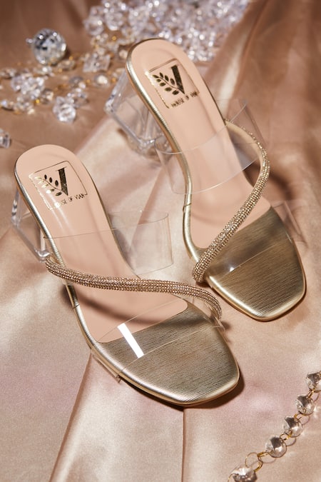 House Of Vian Gold Rhinestones Grace Heels 