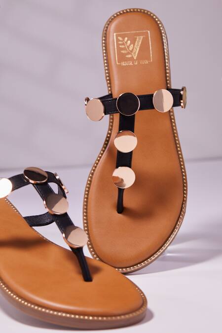 House Of Vian Black Designer Flats Online at Aza Fashions House Of Vian_Black Designer Flats _Online_at_Aza_Fashions