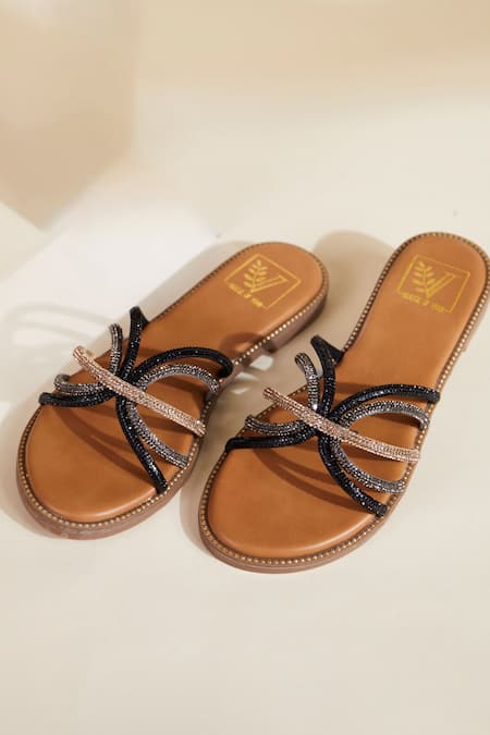 Buy House Of Vian Black Lana Designer Flats Online at Aza Fashions Buy_House Of Vian_Black Lana Designer Flats _Online_at_Aza_Fashions