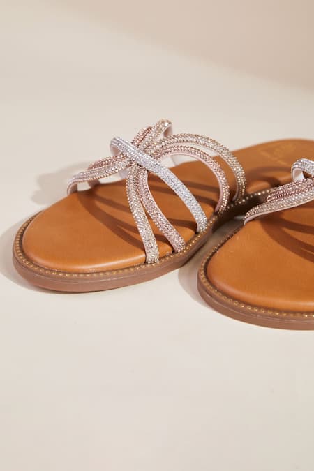 House Of Vian Gold Embellished Designer Flats Online at Aza Fashions House Of Vian_Gold Embellished Designer Flats _Online_at_Aza_Fashions