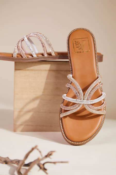 Buy House Of Vian Gold Embellished Designer Flats Online at Aza Fashions Buy_House Of Vian_Gold Embellished Designer Flats _Online_at_Aza_Fashions