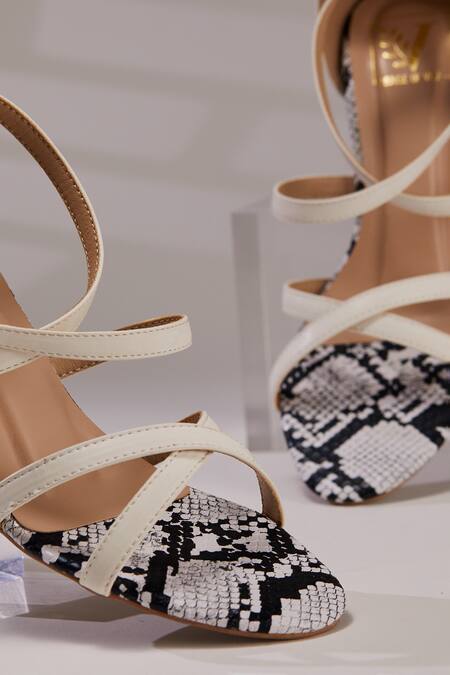 House Of Vian White Lilith Snakeskin Heels Online at Aza Fashions House Of Vian_White Lilith Snakeskin Heels _Online_at_Aza_Fashions