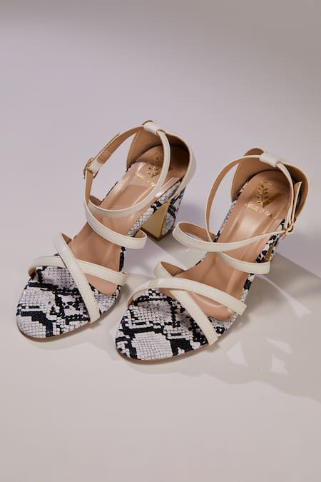 House Of Vian Lilith White Snakeskin Heels