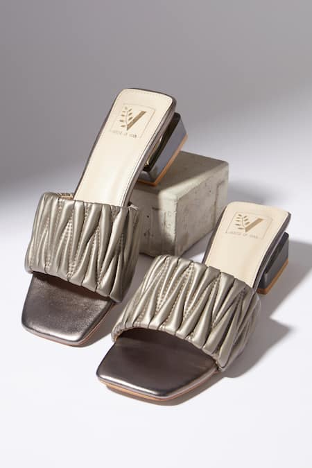 House Of Vian Silver Matilda Metal Heels