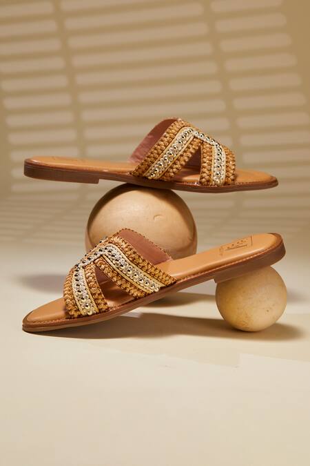 Buy House Of Vian Beige Designer Flats With Embellishments Online at Aza Fashions Buy_House Of Vian_Beige Designer Flats With Embellishments _Online_at_Aza_Fashions