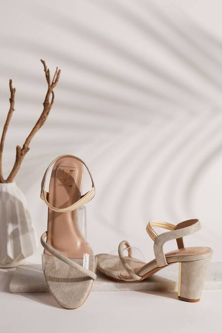 House Of Vian Gold Sabrina Heels Online at Aza Fashions House Of Vian_Gold Sabrina Heels _Online_at_Aza_Fashions