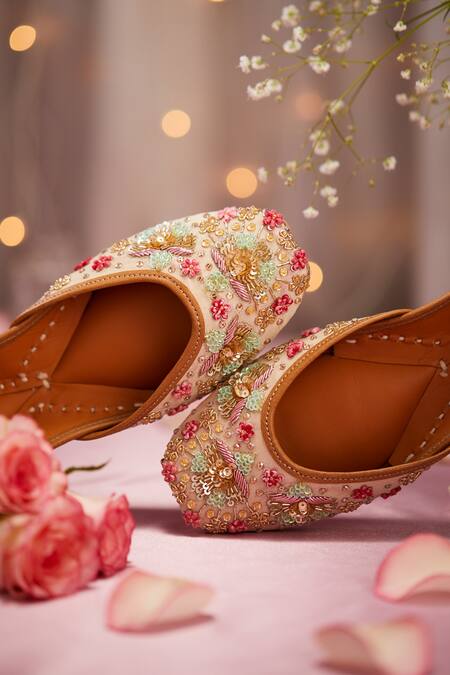 Shop_House Of Vian_Multi Color Embroidered Multicolor Ulfat Juttis _Online_at_Aza_Fashions