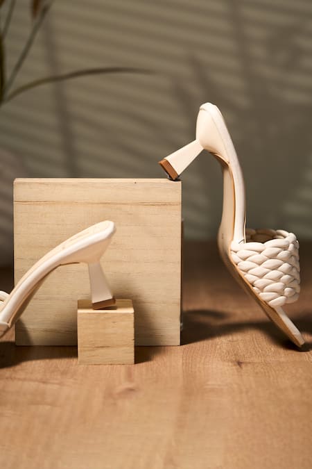 Buy House Of Vian White Designer Braided Heels Online at Aza Fashions Buy_House Of Vian_White Designer Braided Heels _Online_at_Aza_Fashions