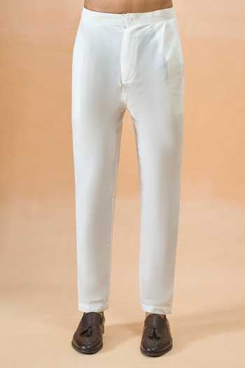 Shop Arihant Rai Sinha Pink Jacquard, Silk Sherwani And White Pant Set Online at Aza Fashions Shop_Arihant Rai Sinha_Pink Jacquard, Silk Sherwani And White Pant Set _Online_at_Aza_Fashions